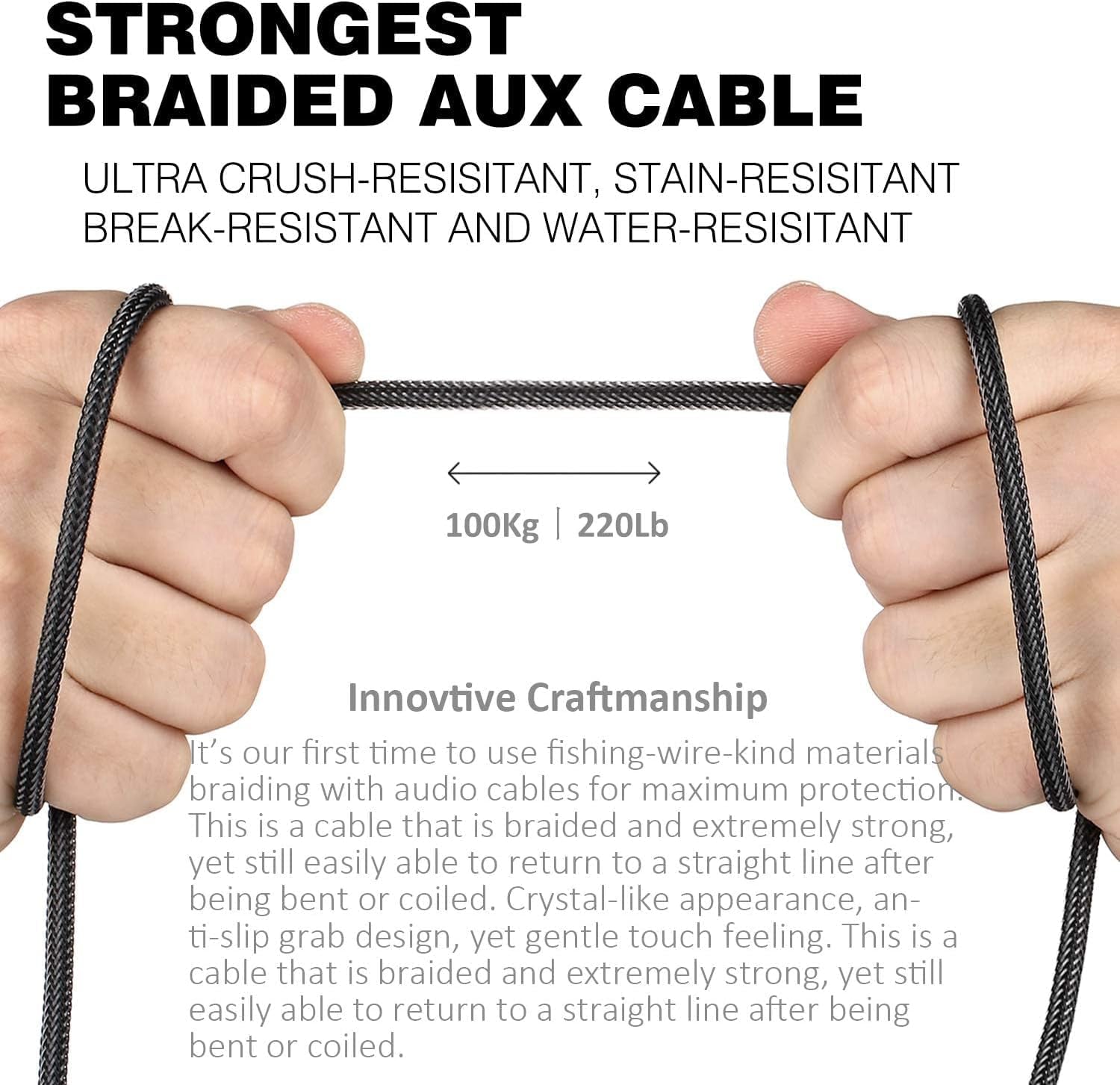 Top Series 3.5Mm AUX Cable Lossless Audio Gold-Plated Auxiliary Audio Cable Nylon Braided Male to Male Stereo Audio AUX Cord Car Headphones Phones Speakers Home Stereos (4 Feet /1.2 Meters)