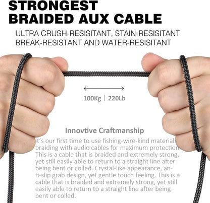 Top Series 3.5Mm AUX Cable Lossless Audio Gold-Plated Auxiliary Audio Cable Nylon Braided Male to Male Stereo Audio AUX Cord Car Headphones Phones Speakers Home Stereos (4 Feet /1.2 Meters)